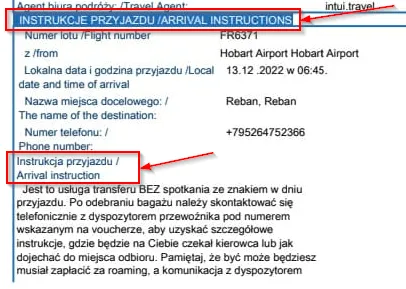instrukcja w voucherze, jak znaleźć kierowcę
